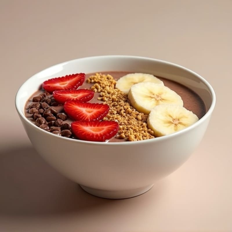 Creamy Chocolate Peanut Butter Protein Smoothie Bowl