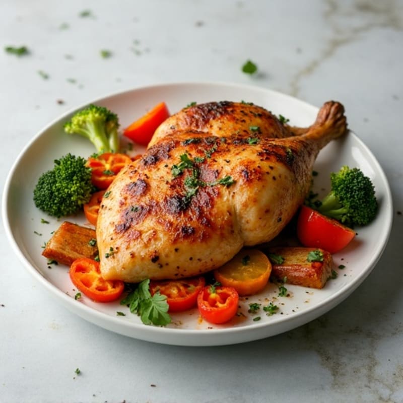 Roasted Chicken with Crispy Roasted Vegetables