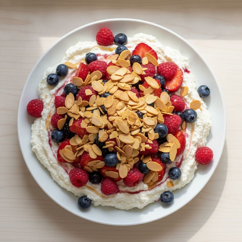 Greek Yogurt Protein Mousse with Mixed Berries
