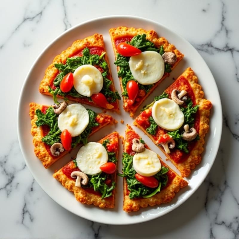 Crispy Cauliflower Crust Pizza with Fresh Vegetables