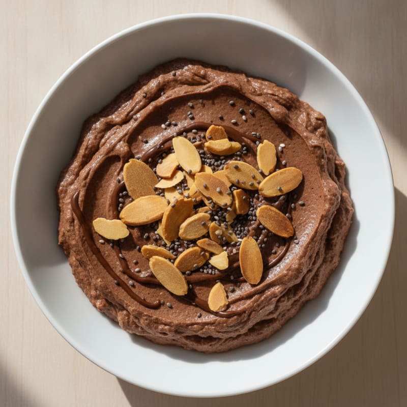 Silky Chocolate Protein Pudding with Almonds