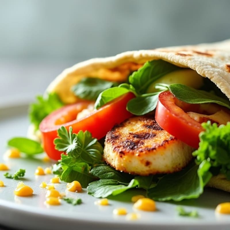 Crispy Grilled Chicken Wrap with Fresh Herbs
