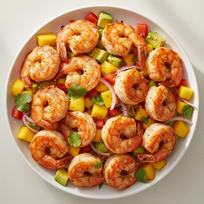 Pan-Seared Prawns with Mango Salsa