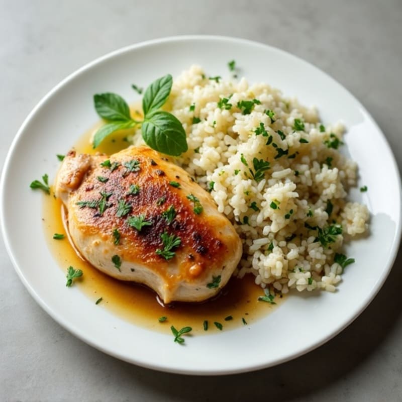 Herb-Roasted Chicken with Garlic Cilantro Rice