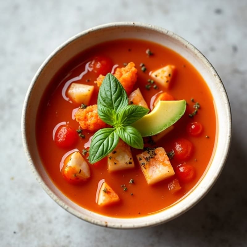 Silky Lobster and Tomato Soup with Fresh Herbs