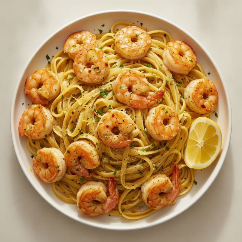 Garlic Butter Shrimp Scampi with Linguine