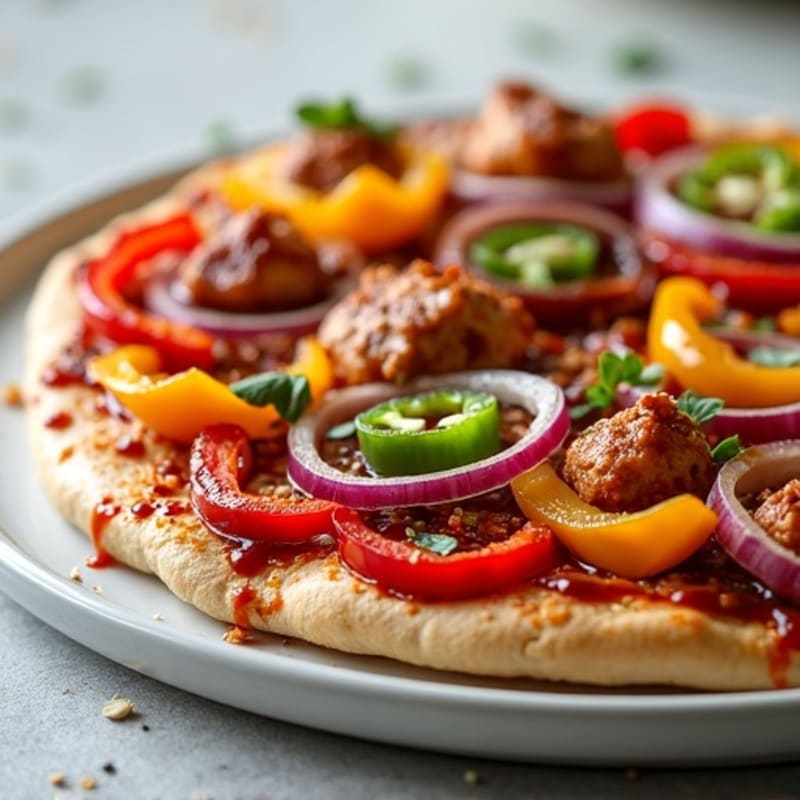 BBQ Chicken Flatbread Pizza with Greek Yogurt Crust