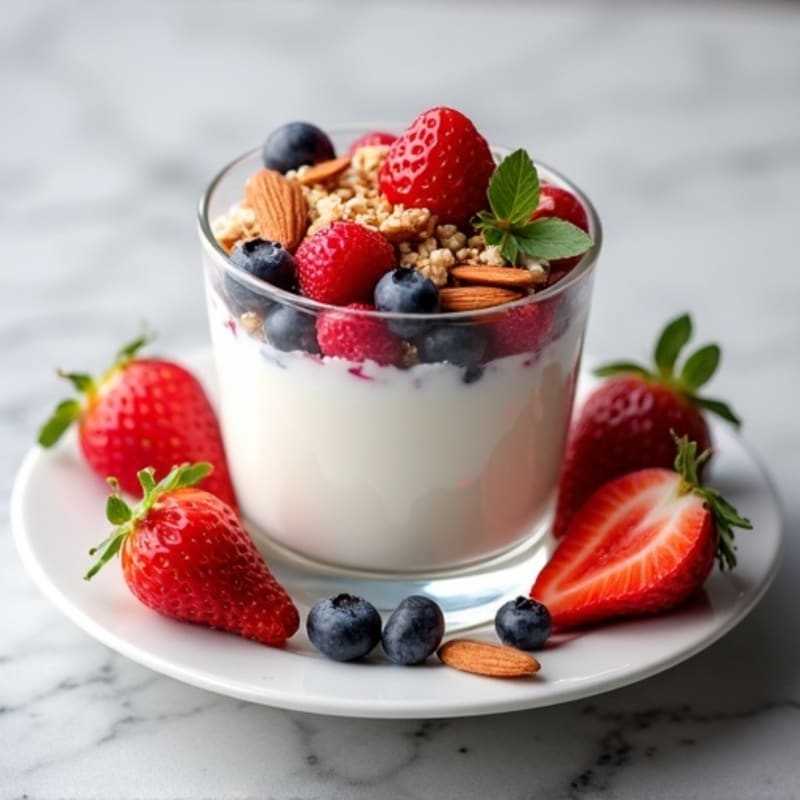Creamy Greek Yogurt Parfait with Berries and Almonds