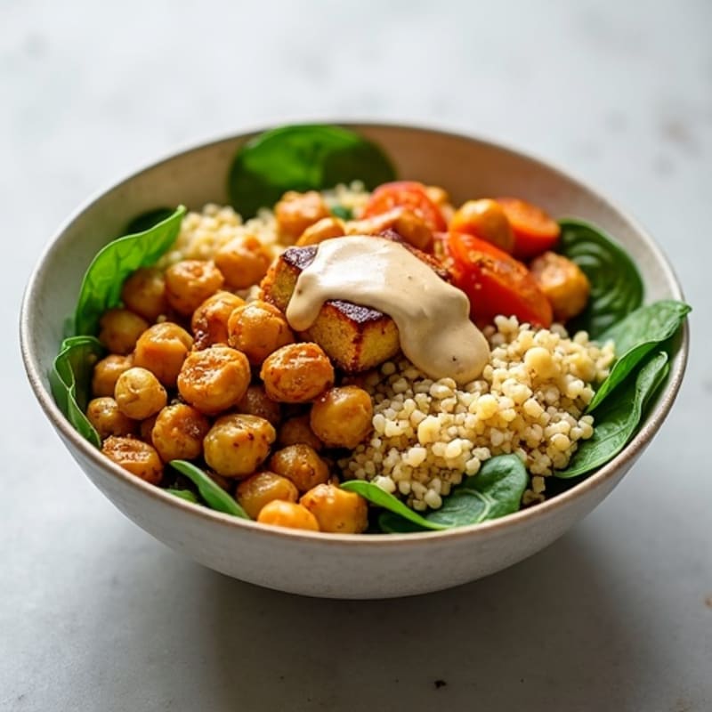 Crispy Chickpea Buddha Bowl with Tahini Sauce