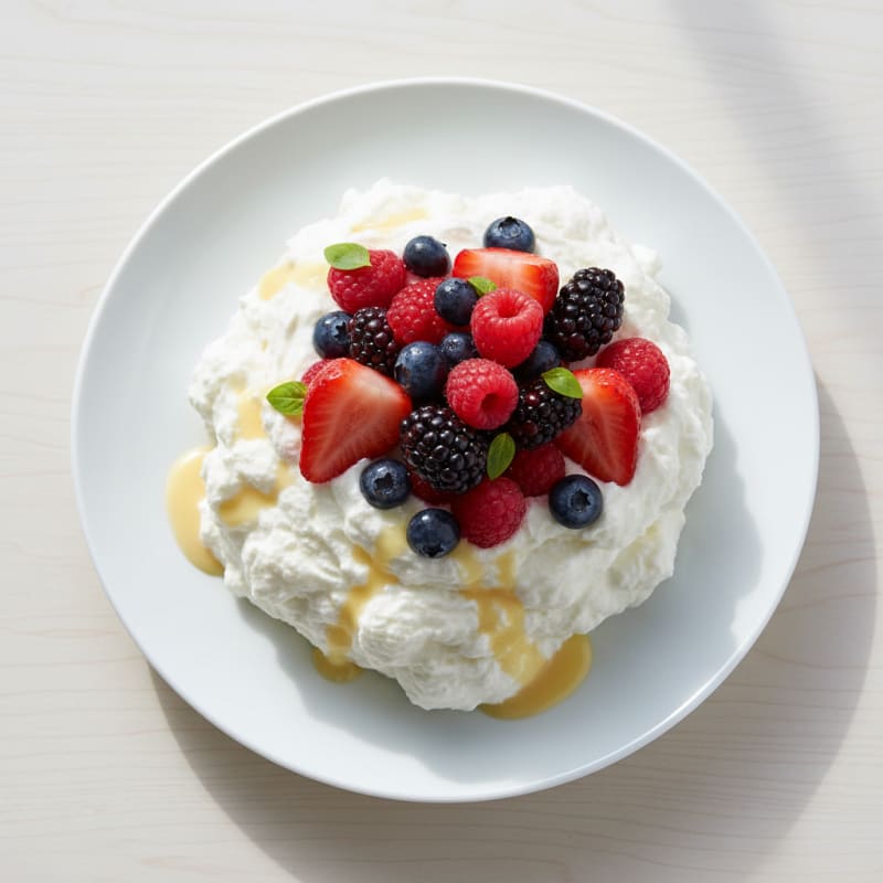 Greek Yogurt Protein Mousse with Mixed Berries