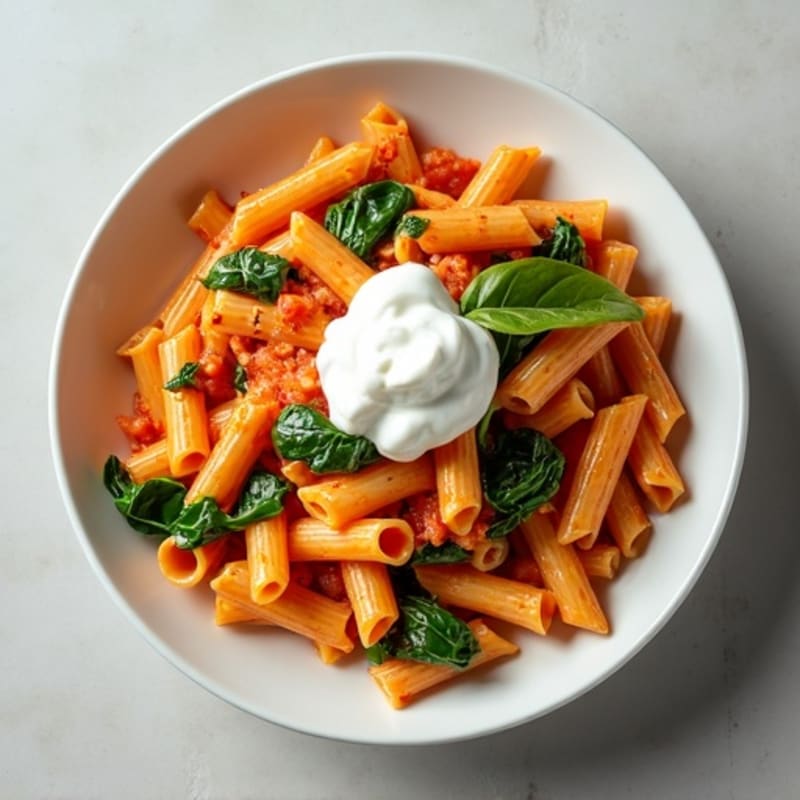 Creamy Tomato Pasta with Chicken and Spinach
