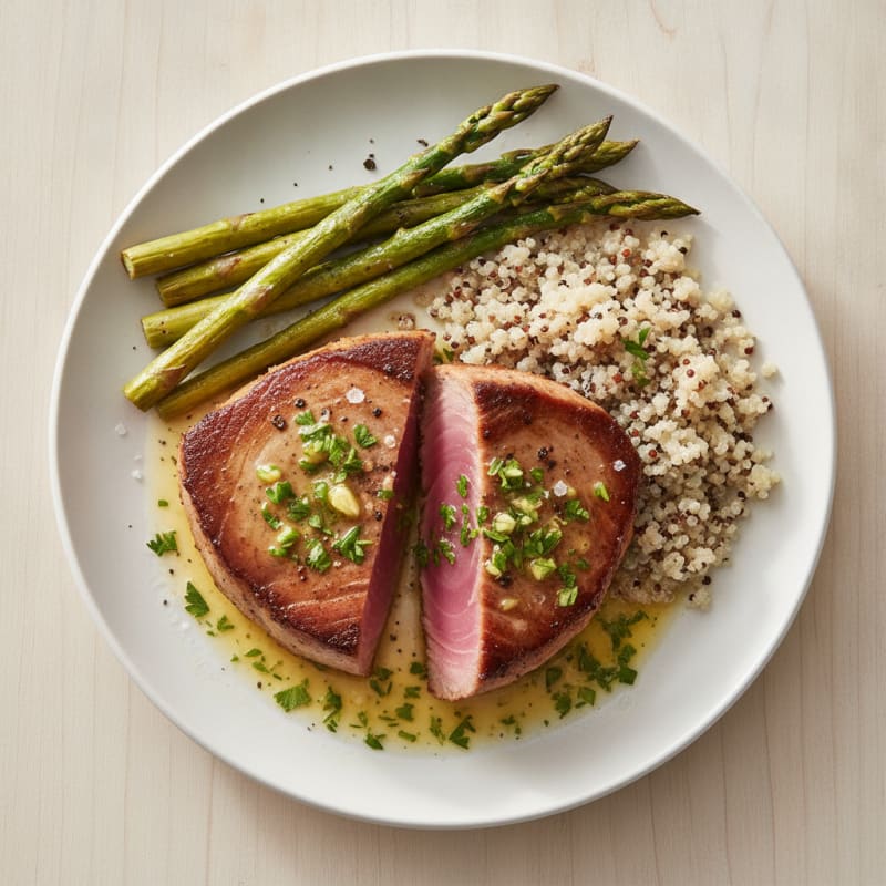 Pan-Seared Tuna with Lemon-Herb Sauce