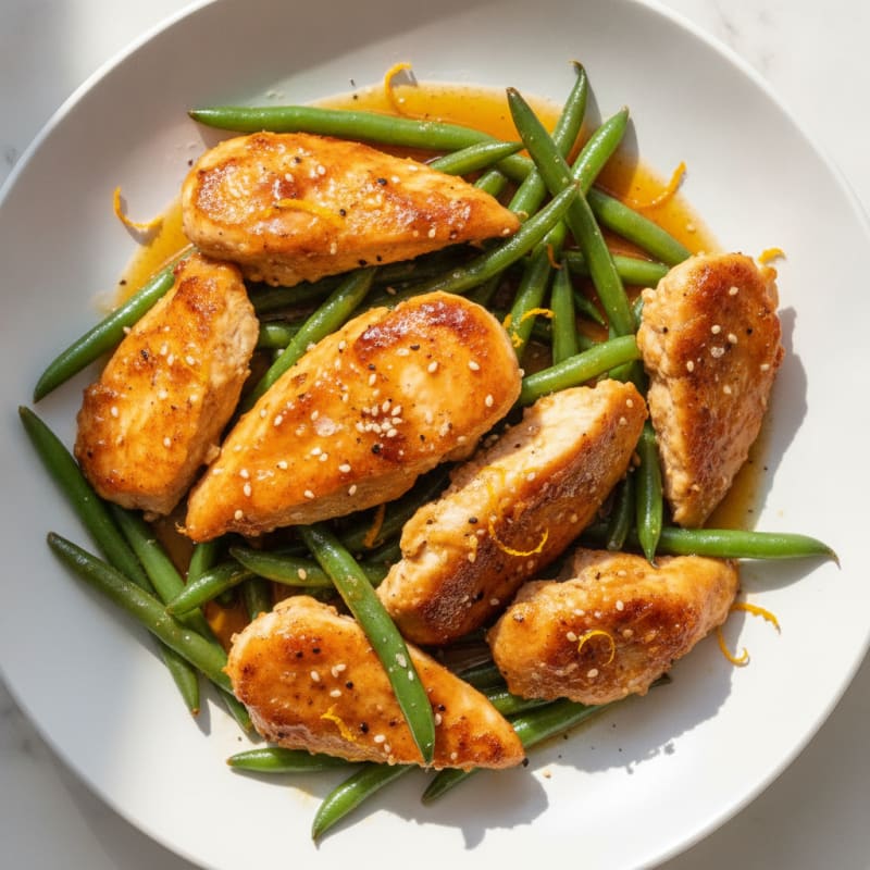 Orange-Glazed Chicken with Green Beans