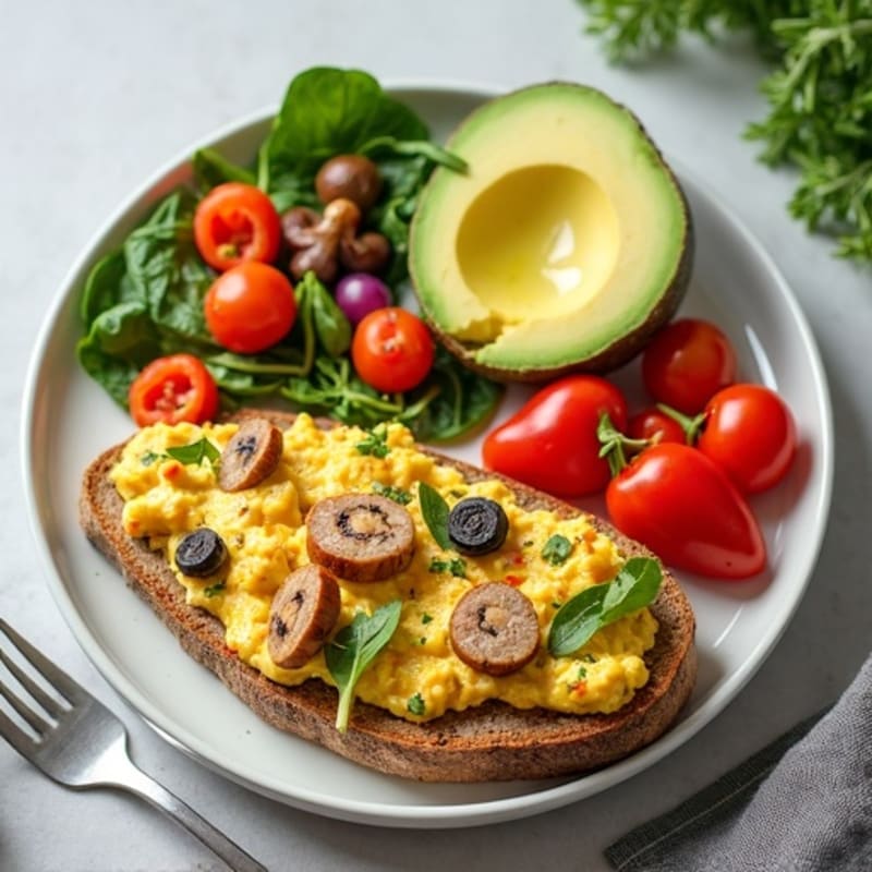 Egg White Veggie Scramble with Turkey Sausage