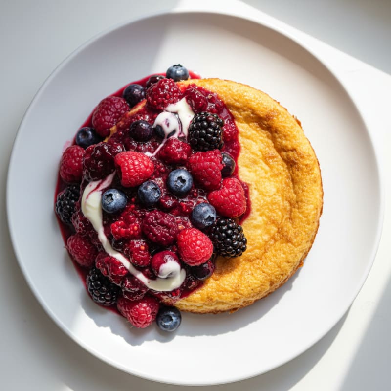 Protein Egg Custard with Mixed Berries