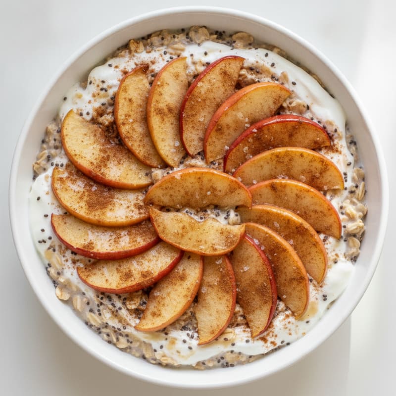 Apple Cinnamon Overnight Oats with Greek Yogurt