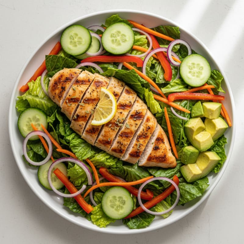 Zesty Grilled Chicken and Crunchy Veggie Salad