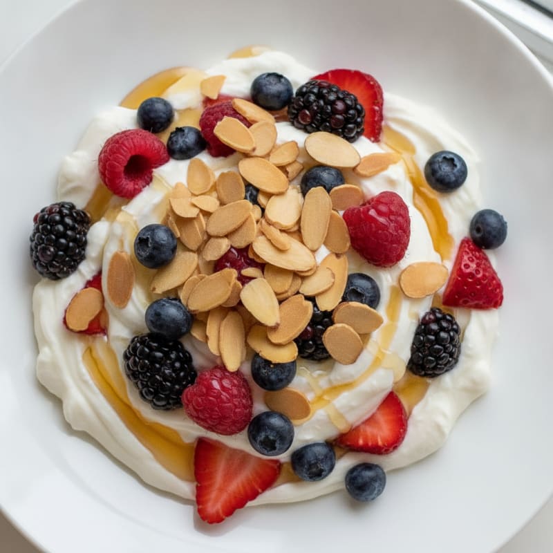 Greek Yogurt Protein Parfait with Mixed Berries