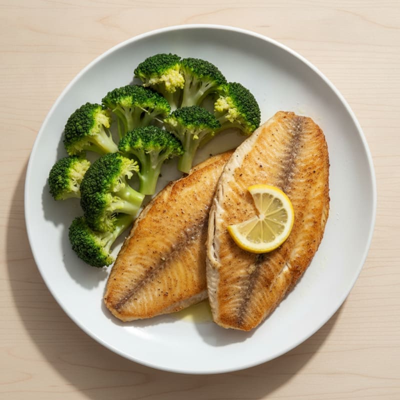 Seared Tilapia with Steamed Broccoli