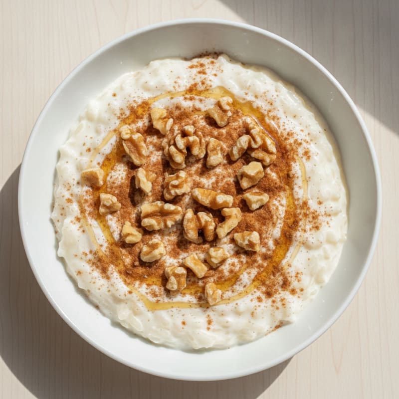 Protein Vanilla Rice Pudding with Greek Yogurt