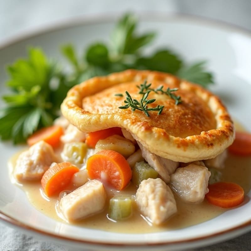 Lightened-Up Creamy Chicken and Root Vegetable Pot Pie