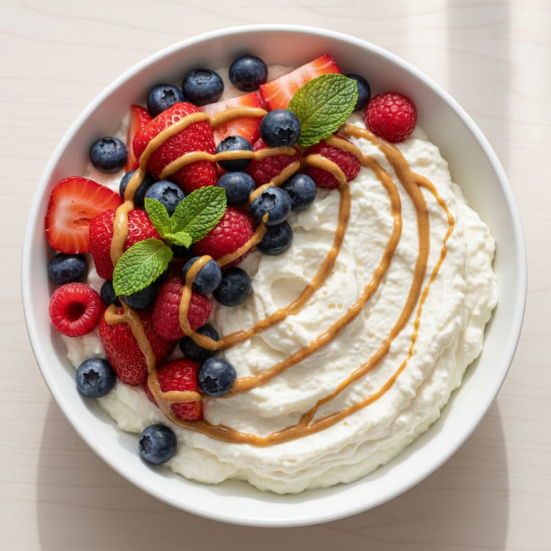 Silky Greek Yogurt Protein Mousse with Berries