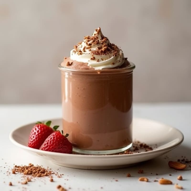 Silky Chocolate Protein Pudding with Almond Butter Swirl