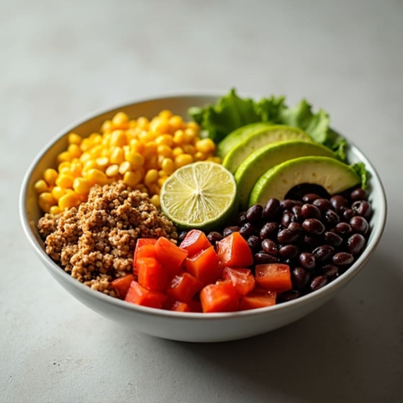 Spicy Black Bean and Turkey Taco Bowl