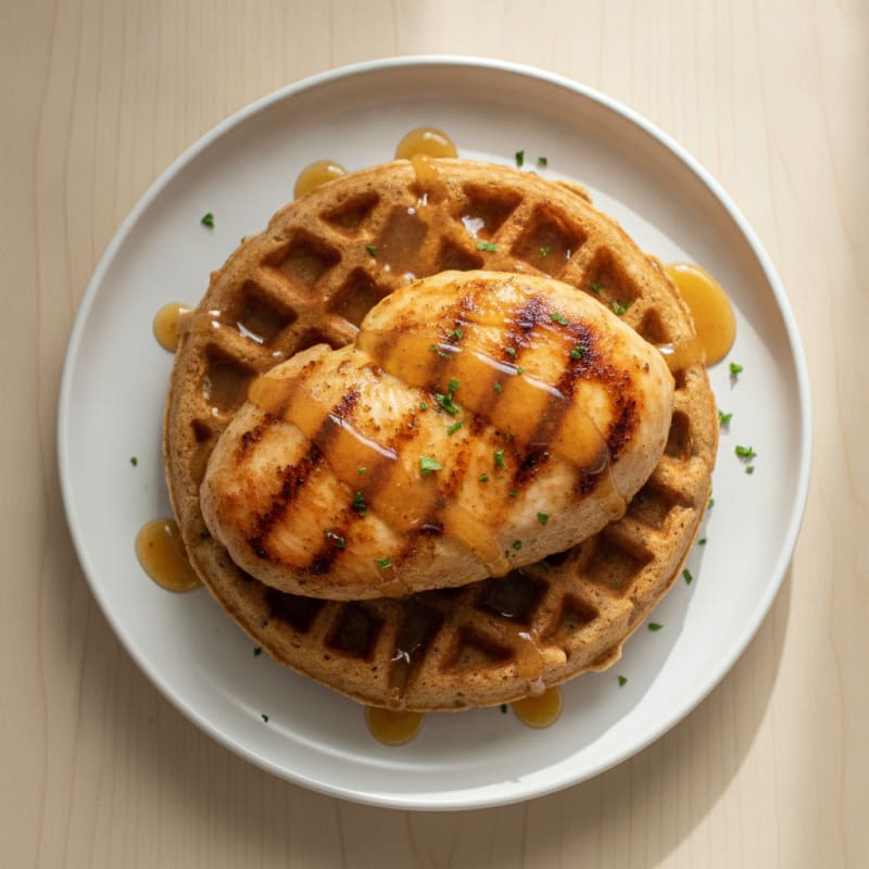 Clean Maple Glazed Chicken and Waffles