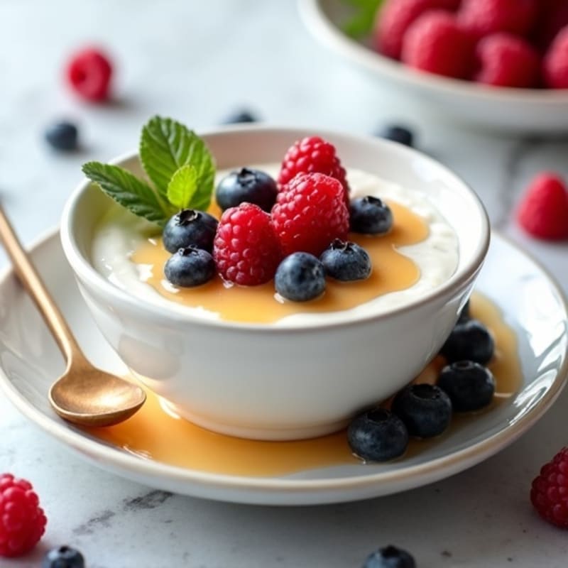 Silky Greek Yogurt Protein Pudding with Berries