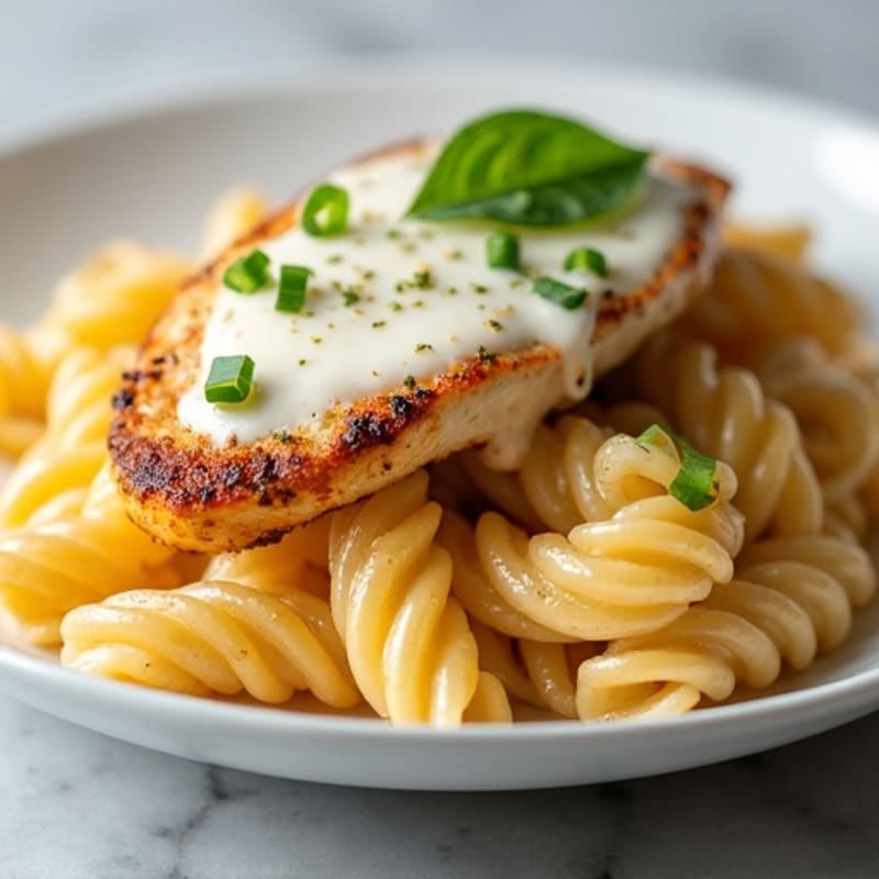 Creamy Garlic Parmesan Chicken with Whole Wheat Pasta