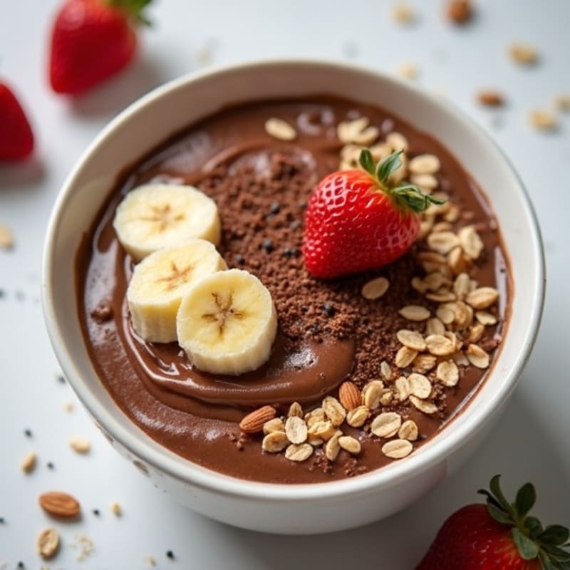 Silky Protein Chocolate Pudding with Nut Butter Swirl