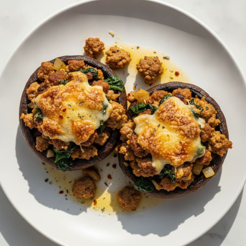 Sausage and Herb Stuffed Portobello Mushrooms