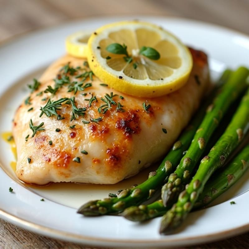 Roasted Lemon Herb Chicken with Crispy Asparagus