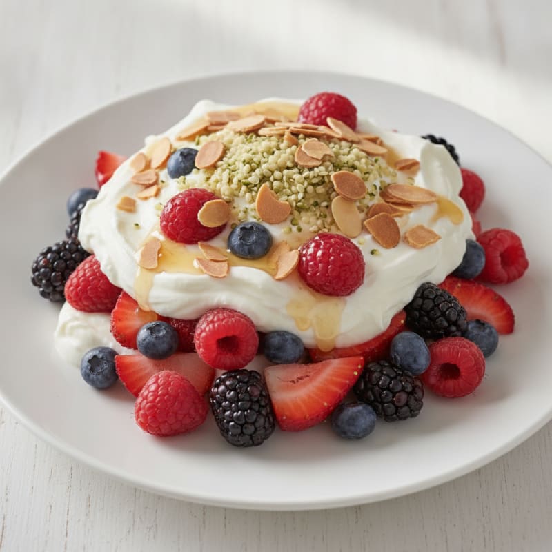Greek Yogurt Protein Parfait with Mixed Berries