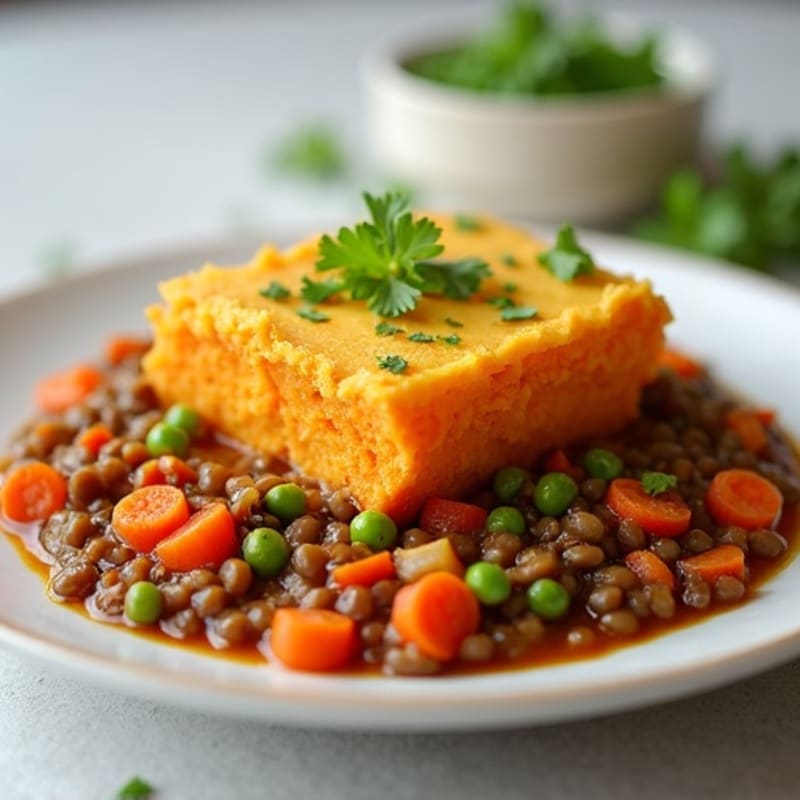 Hearty Lentil Shepherd's Pie with Creamy Mashed Sweet Potato Topping