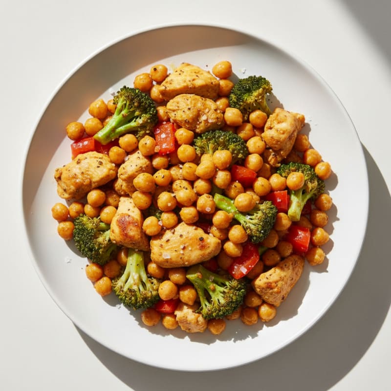 Golden Roasted Chickpea and Veggie Medley
