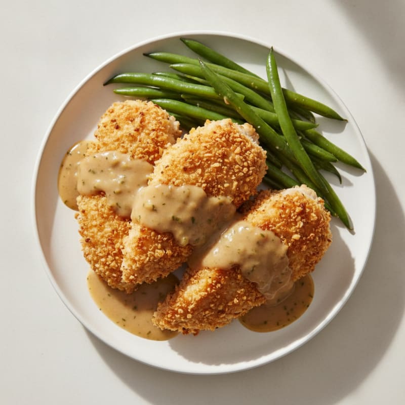 Clean-Eating Southern Oven-Fried Chicken with Velvety Gravy