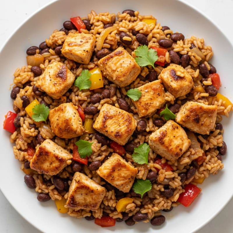 Black Bean Chicken and Rice Skillet
