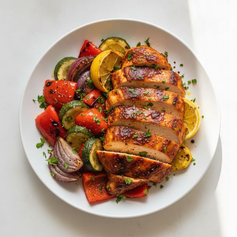 Spicy Harissa Chicken with Roasted Vegetables