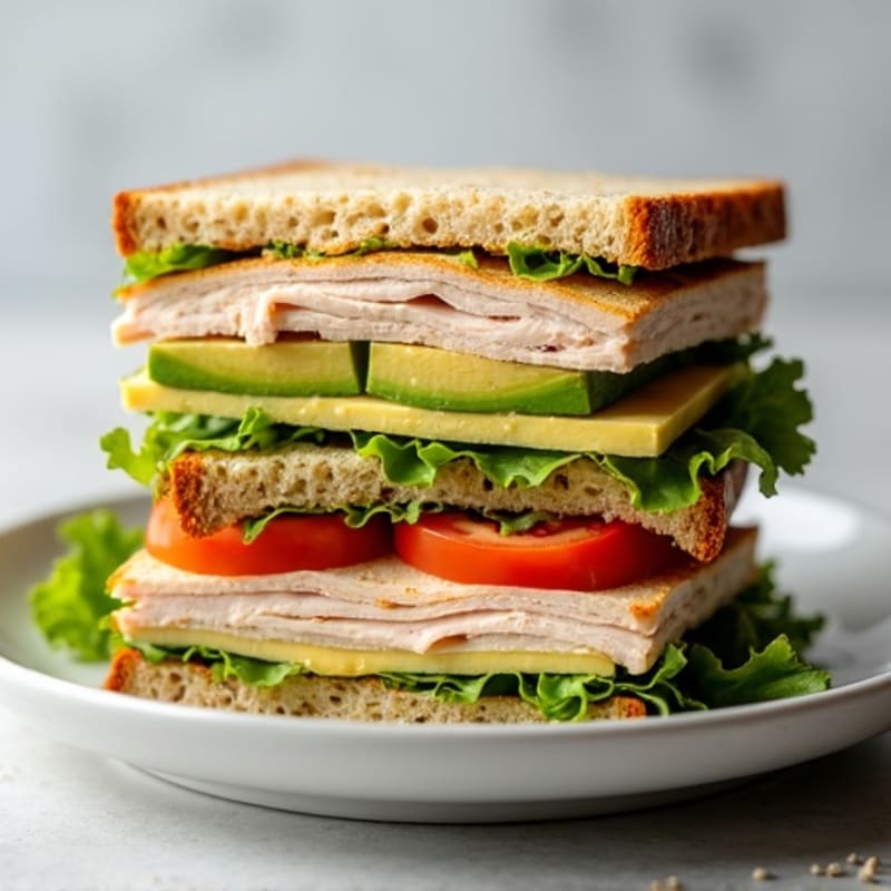 Stacked Turkey Club with Fresh Avocado
