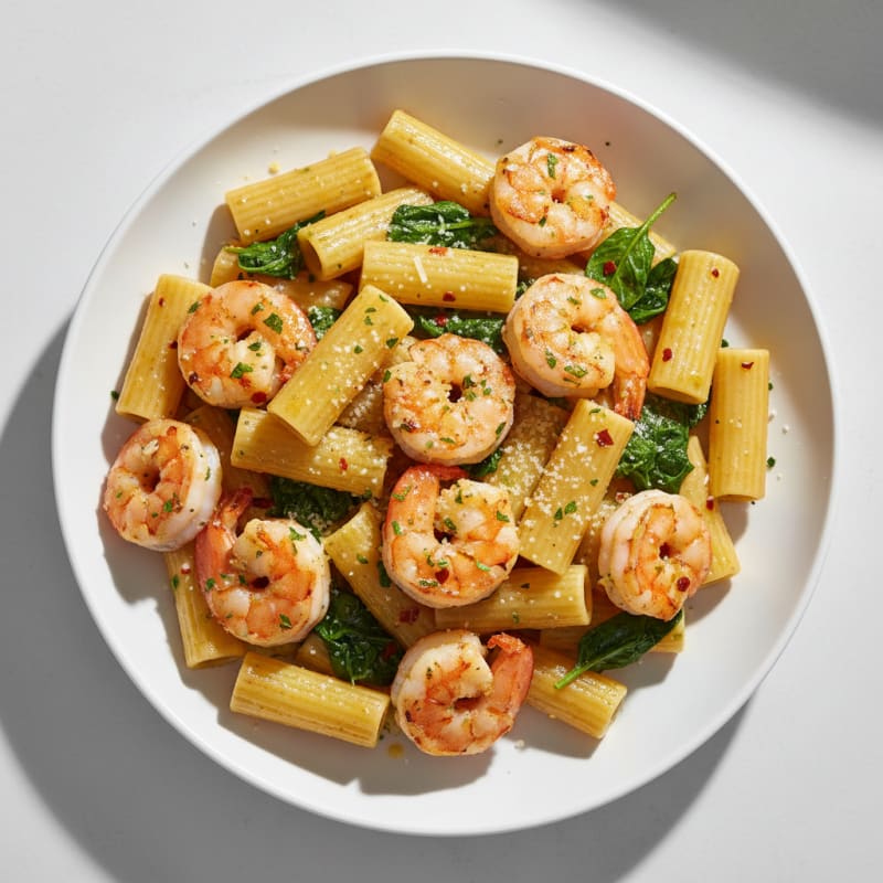 Shrimp Scampi with Rigatoni Pasta