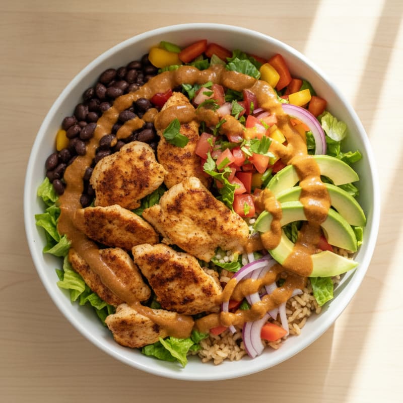 Chicken Burrito Bowl with Chipotle Crema