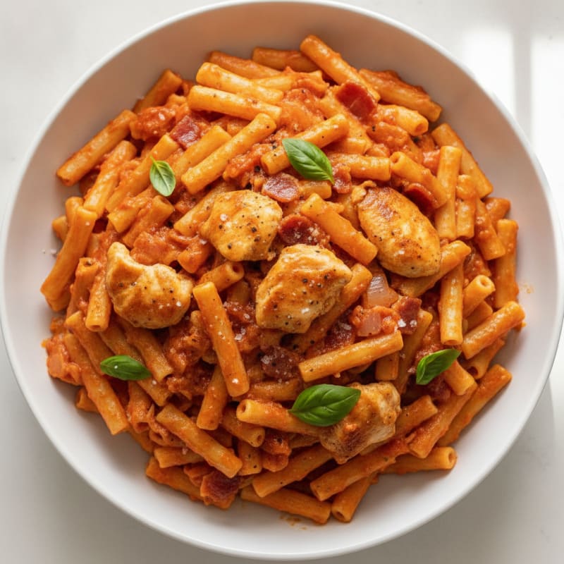 Creamy Tomato Vodka Pasta with Pancetta