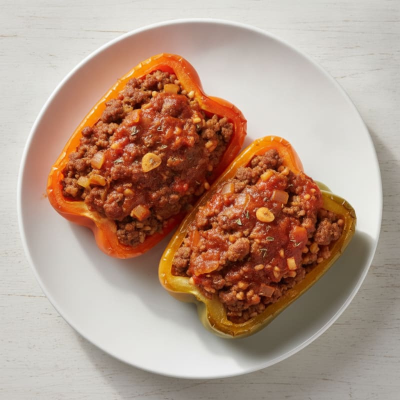 Beef and Rice Stuffed Bell Peppers