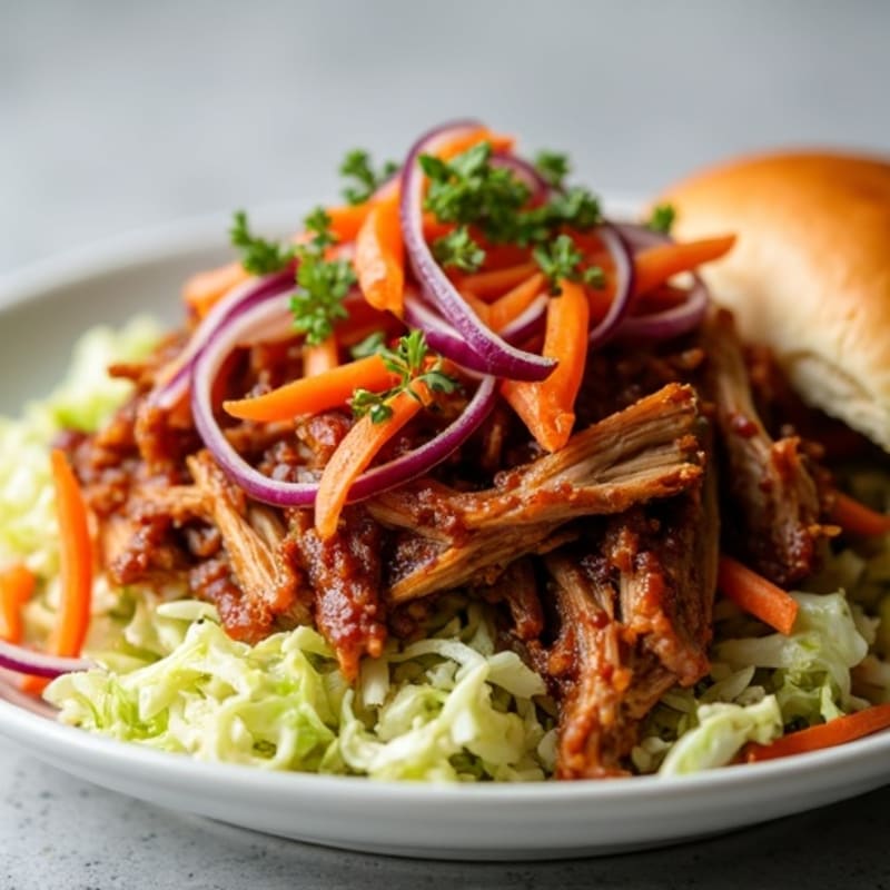 Tender BBQ Pulled Pork with Crunchy Slaw