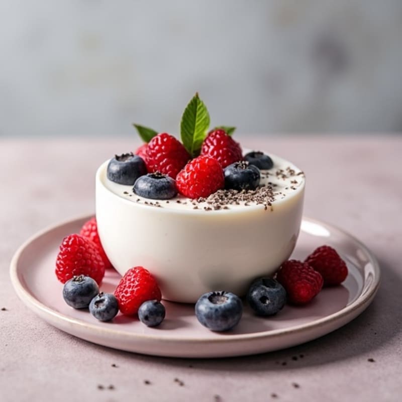 Silky Greek Yogurt Protein Pudding with Mixed Berries