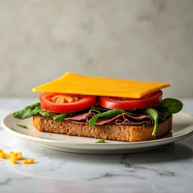 Lean Roast Beef and Sharp Cheddar Open-Face Sandwich