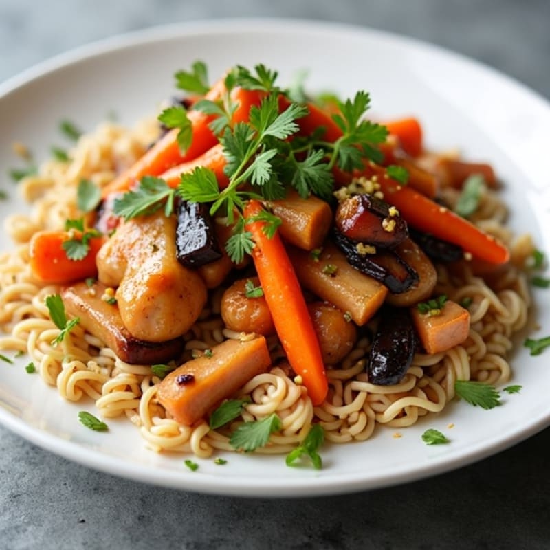 Savory Chicken Stir-Fry with Chinese Eggplant and Carrots