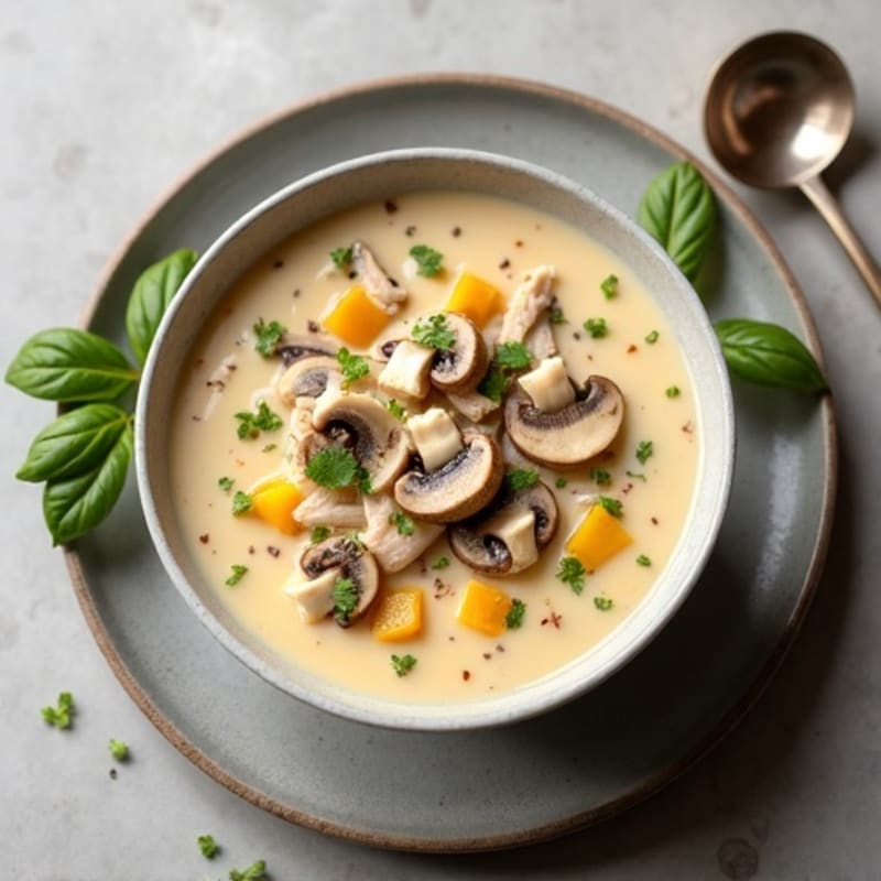 Creamy Chicken Coconut Mushroom Soup